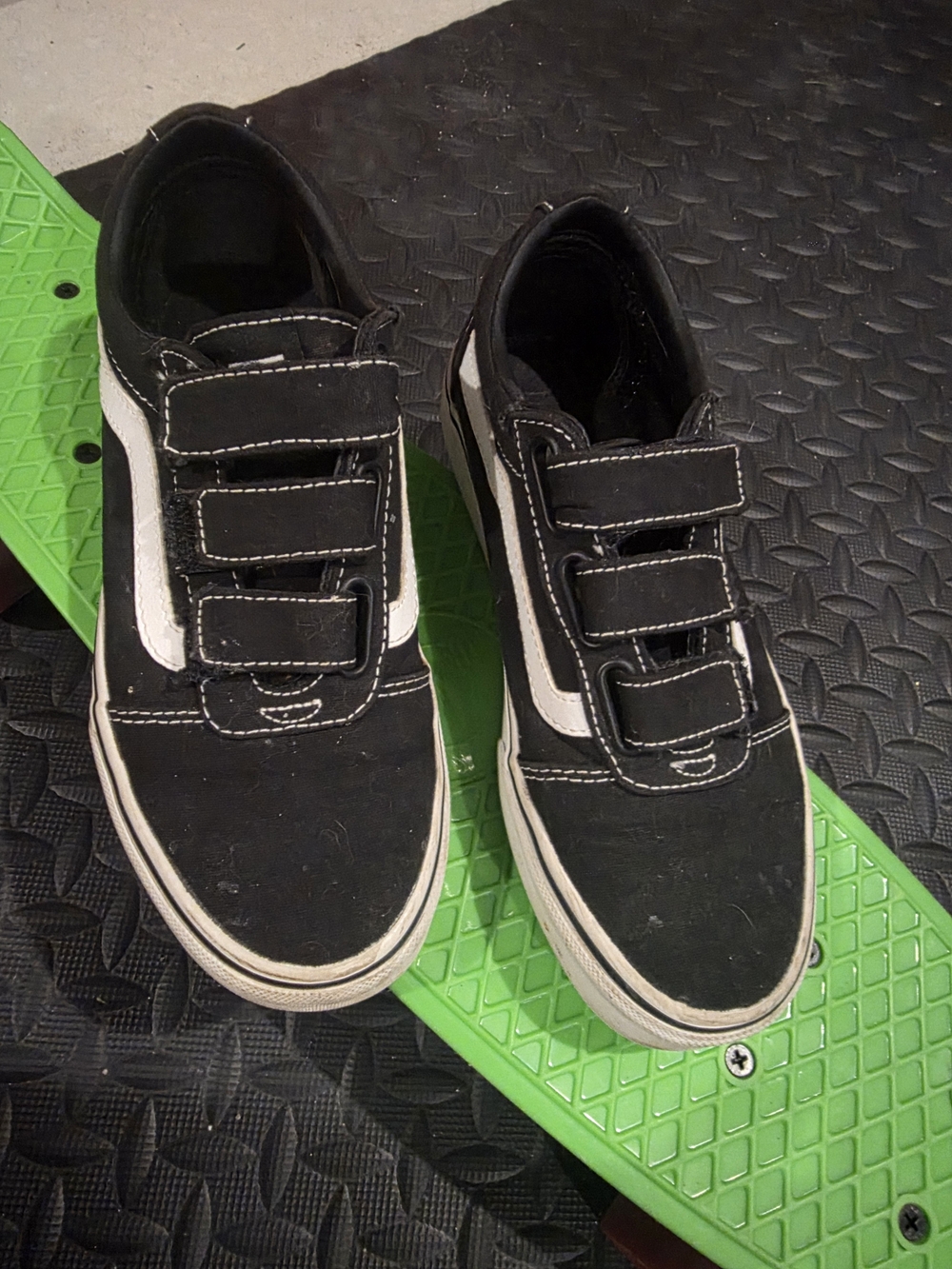 Black Velcro Skate-Style Sneakers